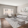 living room with tv couch and coffee table