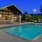 a swimming pool outside a house