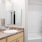 a bathroom with a marble countertop